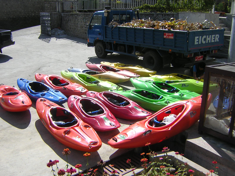 Kayaking Nepal Boats Aplenty