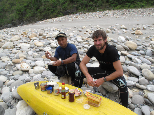 Kayaking Nepal Well Earned Lunch